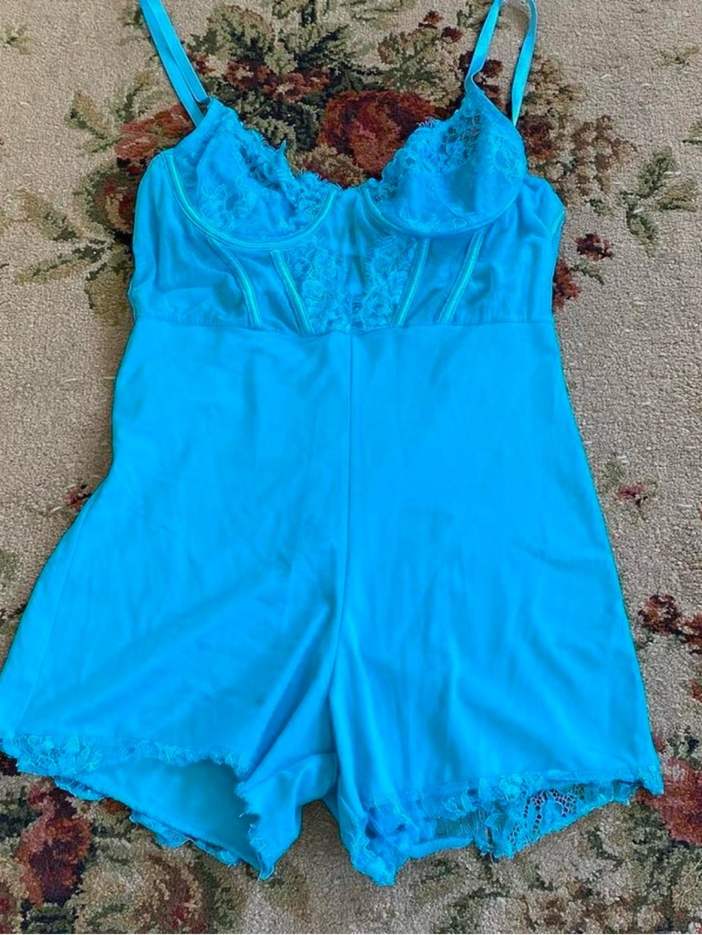 Tic Toc turquoise lingerie bodysuit